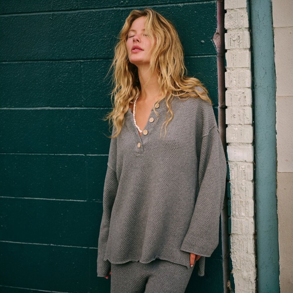 FREE PEOPLE Hailee Sweater Set - Grey Heather 🎉Brand New without tag